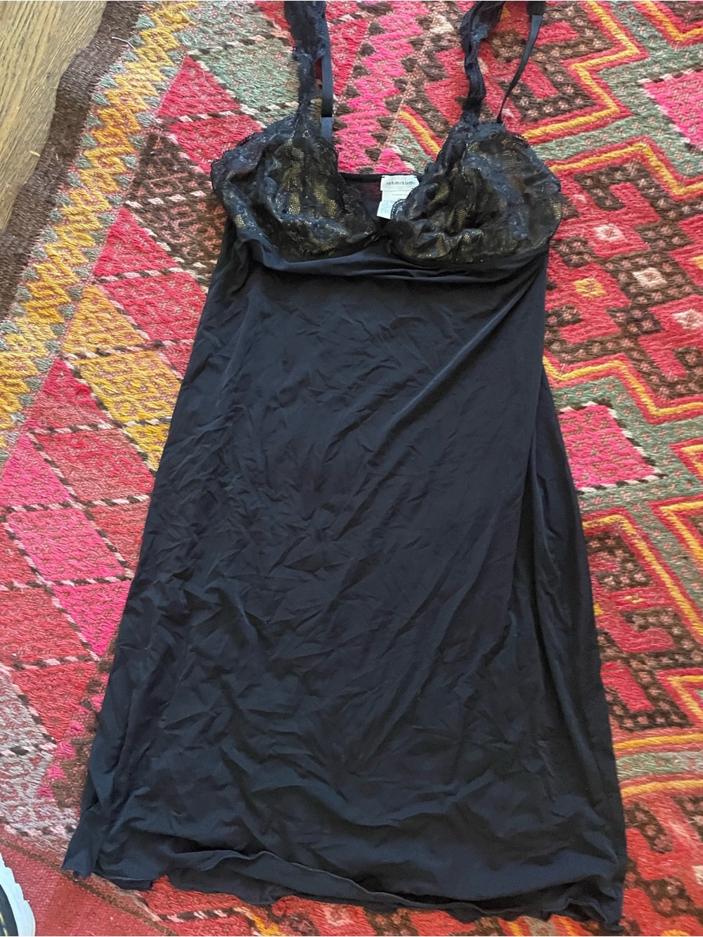 Italian brand Yamamay Black Lace-Trim Slip Dress - Women Intimates
